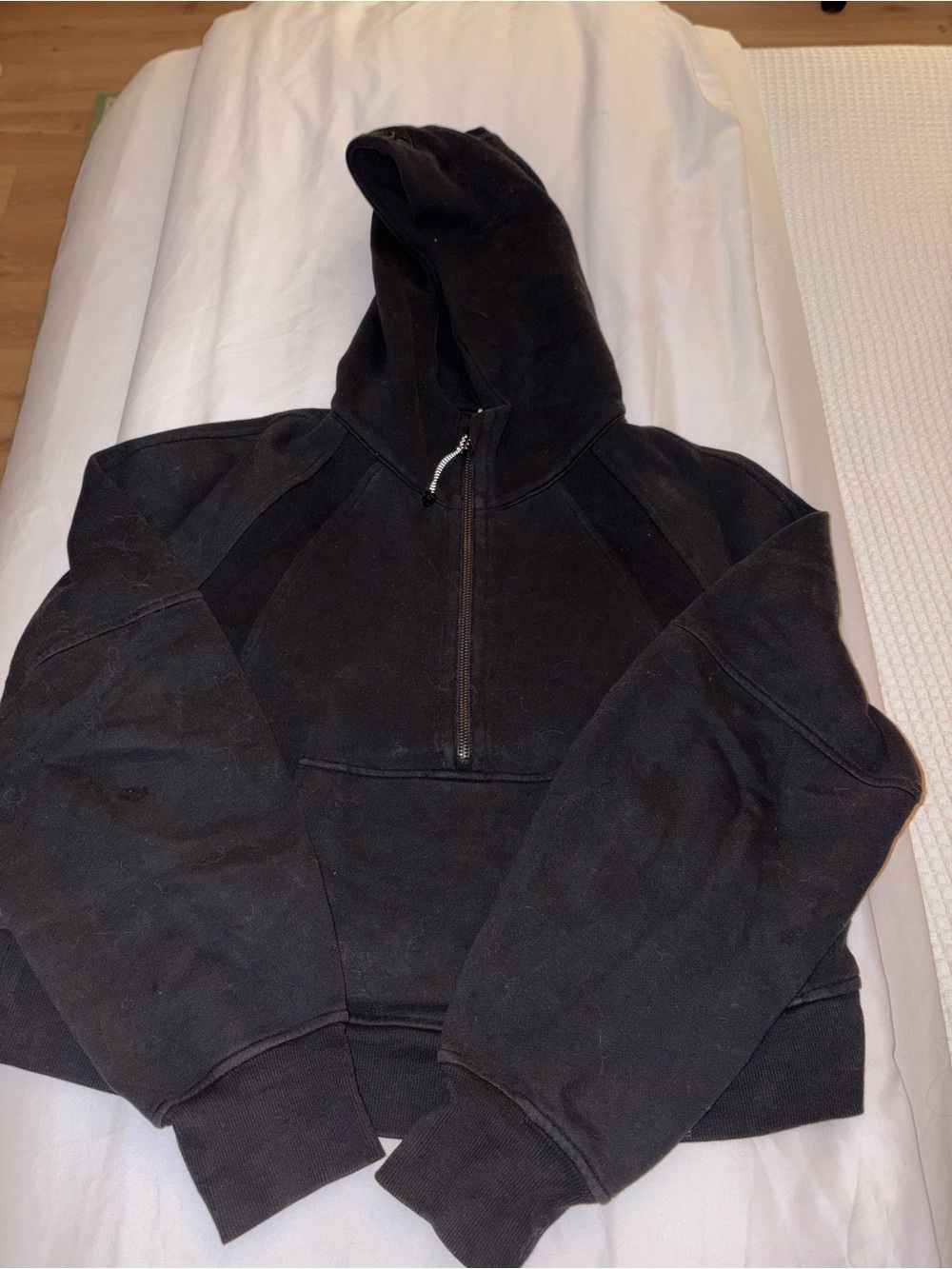 Men's Black Half-Zip Hoodie Sweater